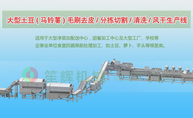 景泰连续式土豆去皮清洗切割风干生产线